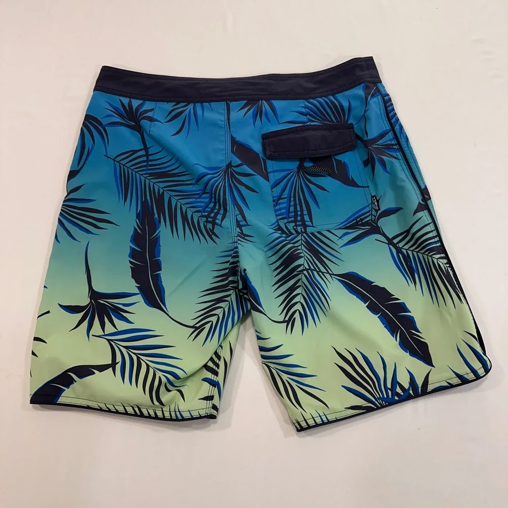 O'Neill Hyperfreak Board Shorts Men 32 Blue Green Palm Print | Surf Aesthetic‎